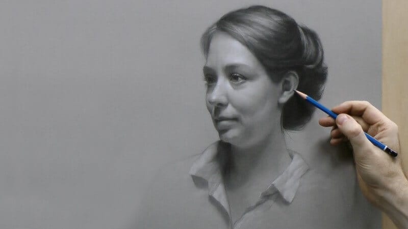 Still from David Jamieson's 3rd Time-Lapse Portrait Drawing Demonstration.