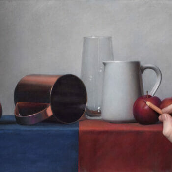 Vitruvian Instructor David Jamieson works on a still life in pastel.